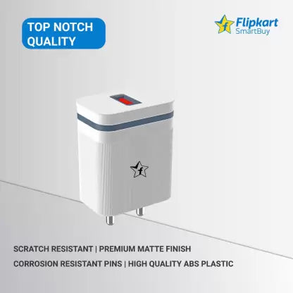 Flipkart SmartBuy 20 W 3 A Mobile Charger with Detachable Cable (White, Cable Included) Flipkart SmartBuy 20 W 3 A Mobile Charger with Detachable Cable (White, Cable Included)